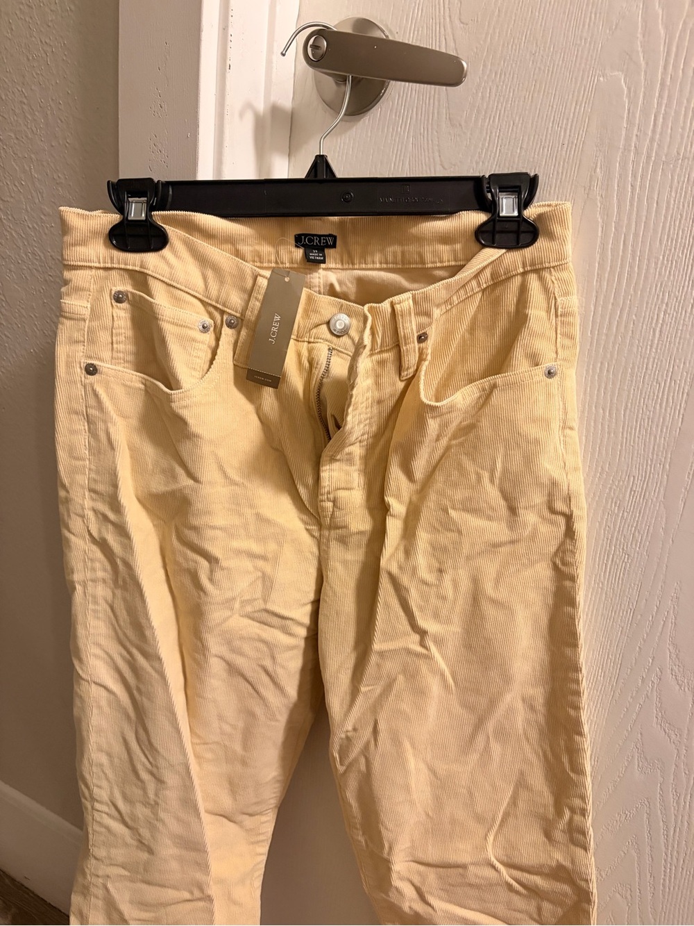 J. Crew Straight-Leg Corduroy Jeans in Pale Yellow